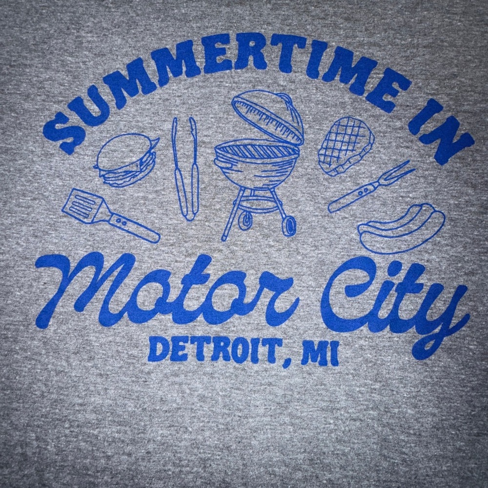 Where I'm From T-Shirt Mens‎ XXL Gray New Detroit Motor City BBQ Graphic Tee